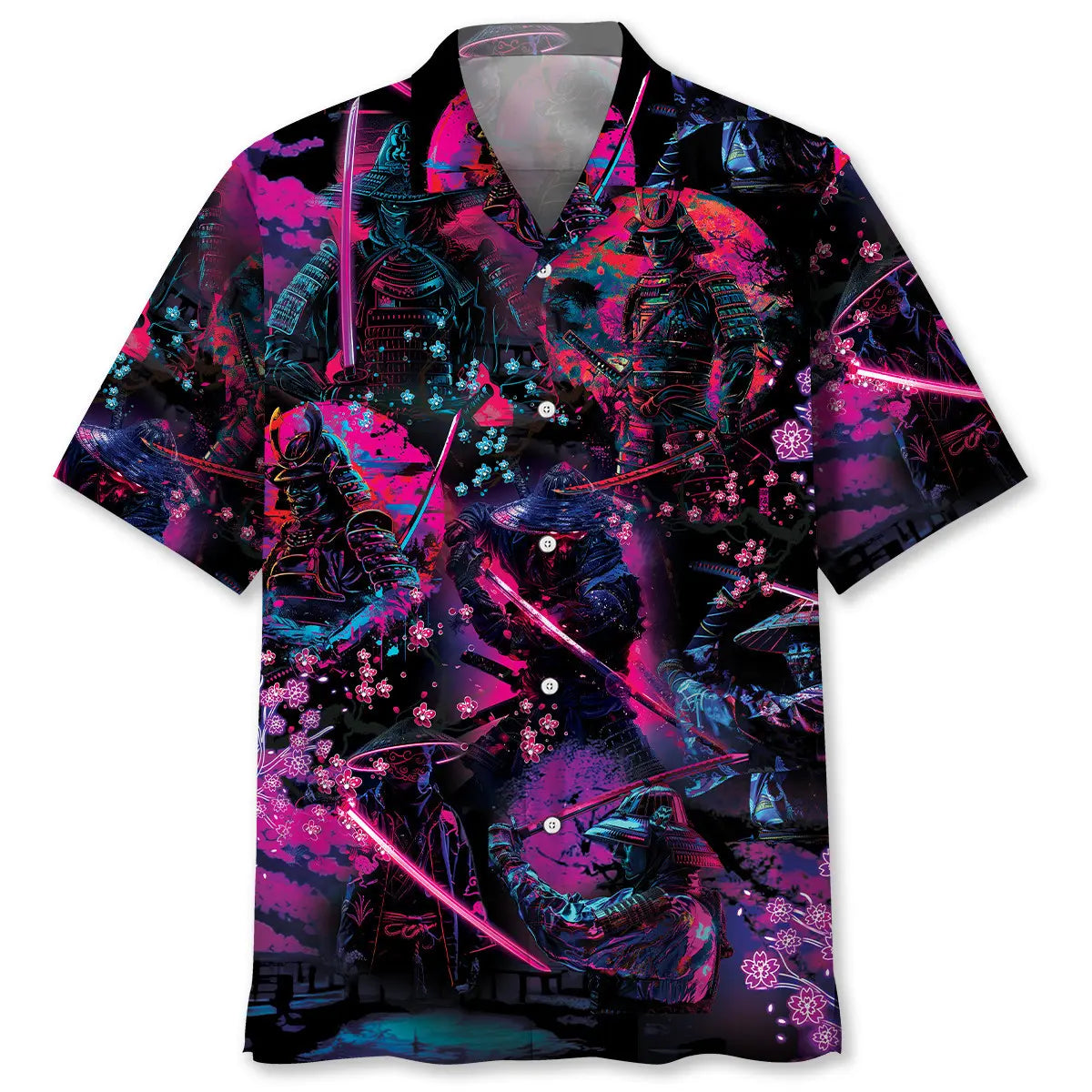 Hawaiian Shirt / Adults / S Samurai Neon Art Hawaiian Shirt