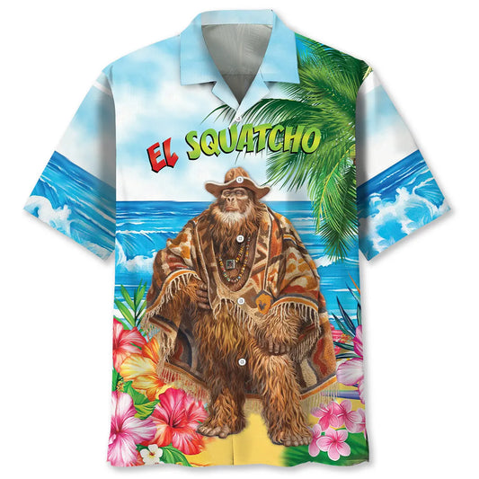 Hawaiian Shirt / Adults / S Sasquatch Poncho Beach Hawaiian Shirt