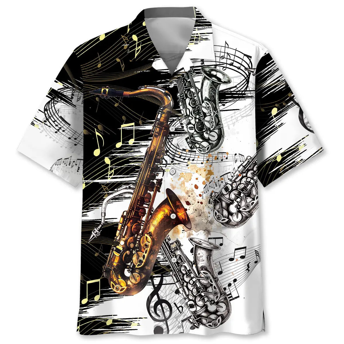 Hawaiian Shirt / Adults / S Saxophone Art Hawaiian Shirt
