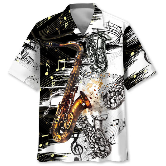 Hawaiian Shirt / Adults / S Saxophone Art Hawaiian Shirt