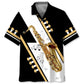 Hawaiian Shirt / Adults / S Saxophone Black White Hawaiian Shirt
