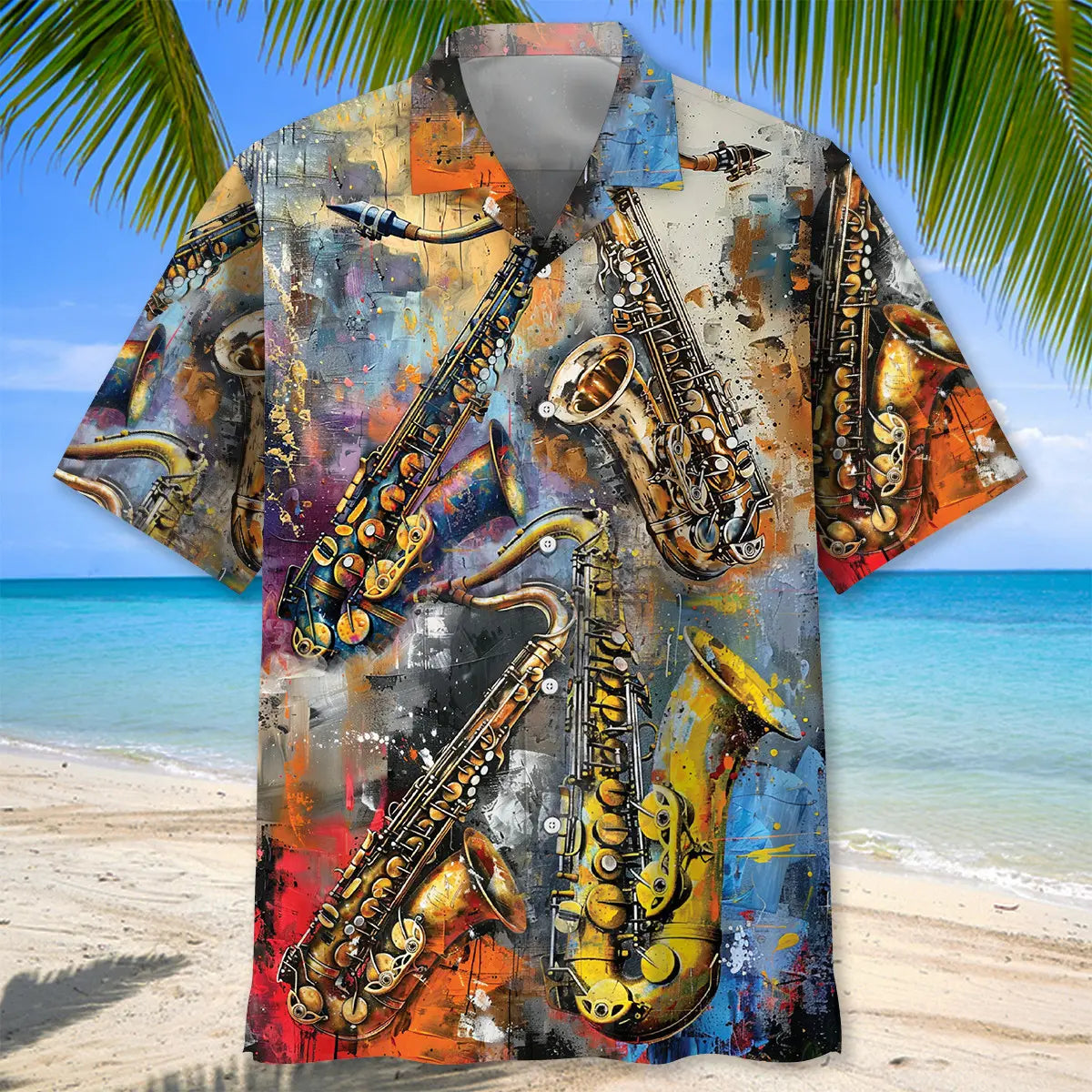 Saxophone Vintage Art Hawaiian Shirt