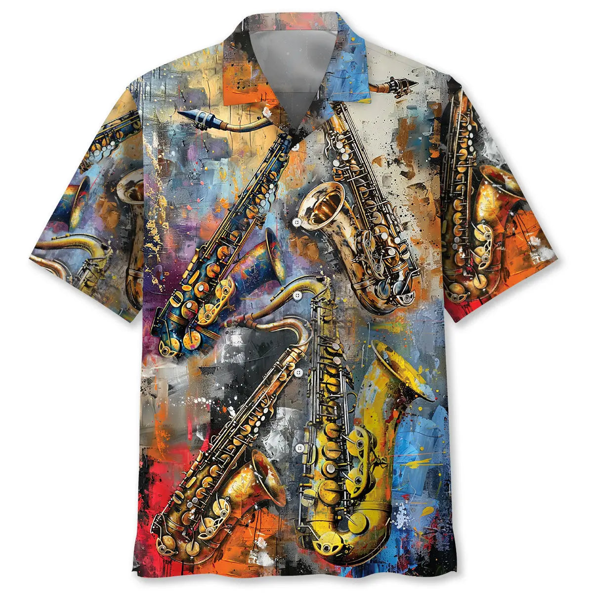Hawaiian Shirt / Adults / S Saxophone Vintage Art Hawaiian Shirt