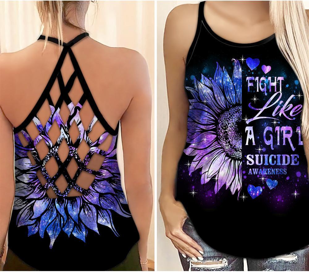 Suicide Awareness Fight Like A Girl – Hollow Tank Top