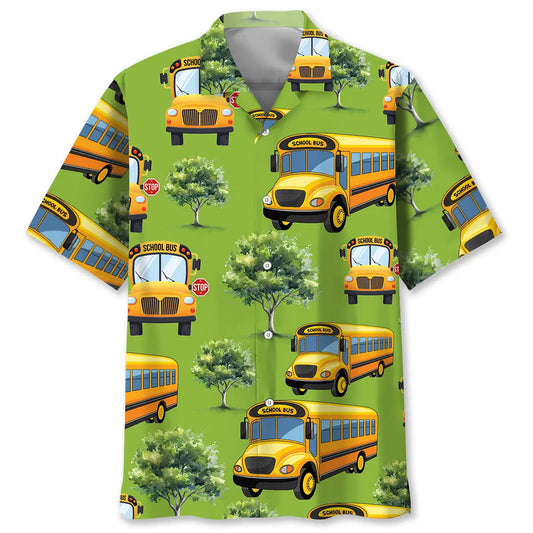 Hawaiian Shirt / Adults / S School Bus Drive Hawaiian Shirt