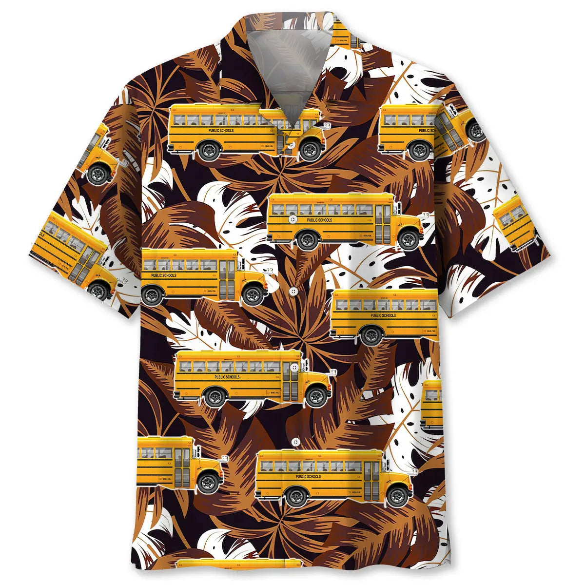 Hawaiian Shirt / Adults / S School Bus Hawaiian Shirt