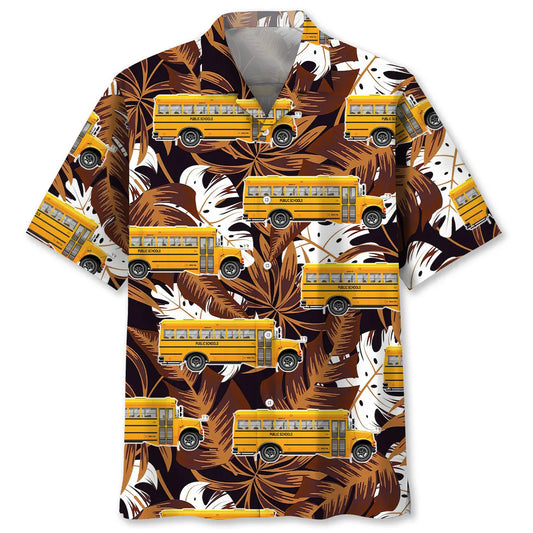 Hawaiian Shirt / Adults / S School Bus Hawaiian Shirt