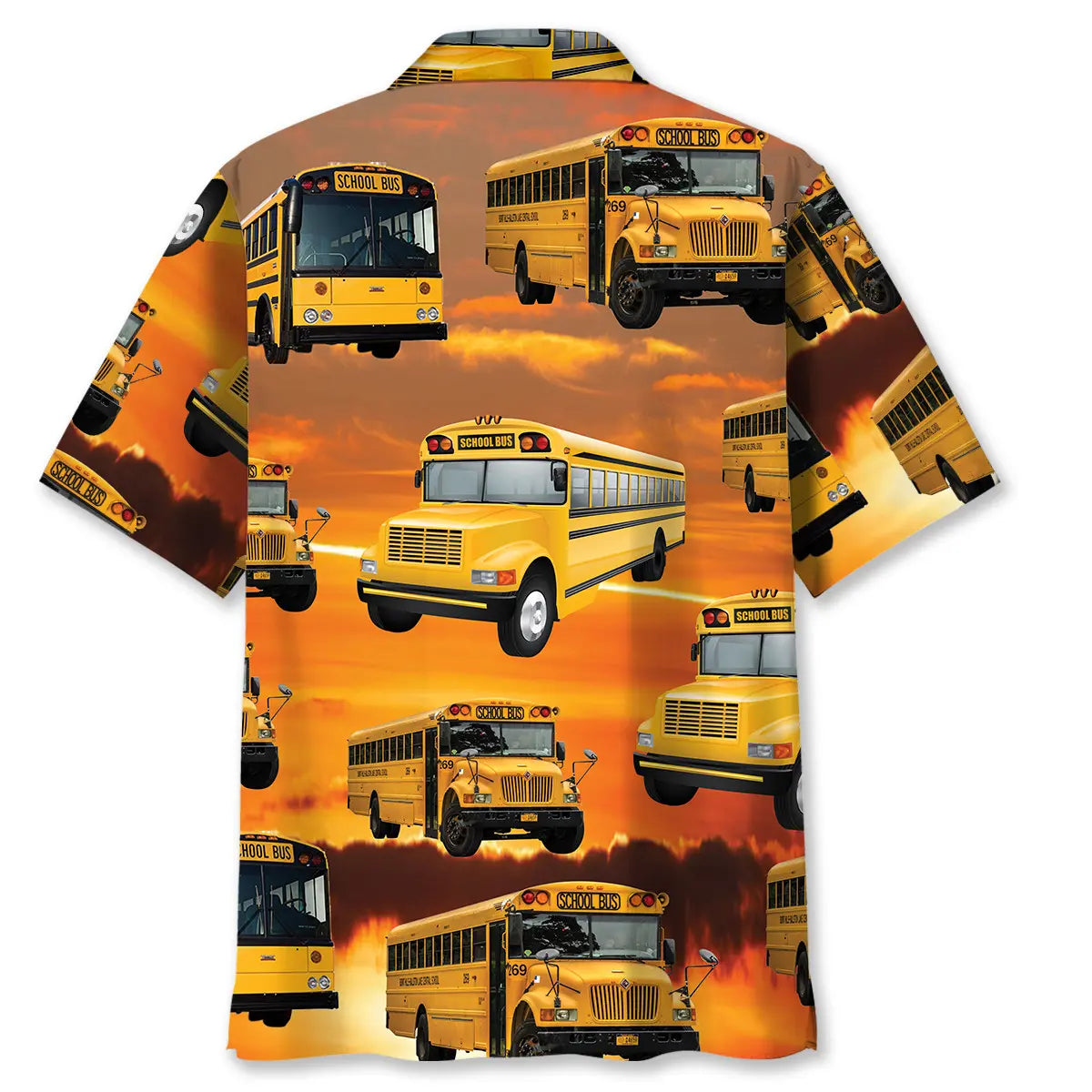 School Bus Sunset Hawaiian Shirt