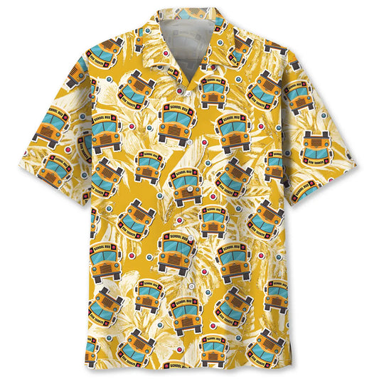 Hawaiian Shirt / Adults / S School Bus Tropical Hawaiian Shirt