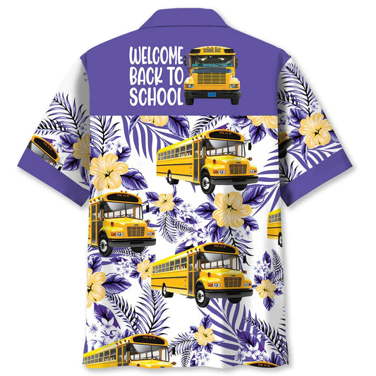 Hawaiian Shirt / Adults / S School Bus Welcome Back To School Hawaiian Shirt