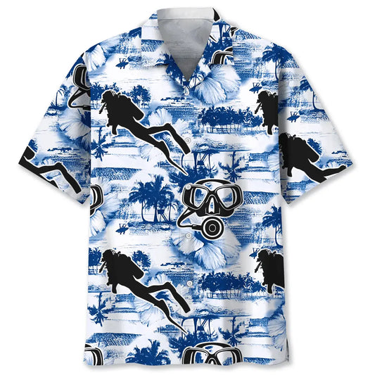 Hawaiian Shirt / Adults / S Scuba Diving Blue Nature Hawaiian Shirt