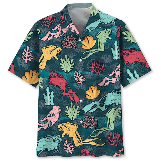 Hawaiian Shirt / Adults / S Scuba Diving Coral Life Hawaiian Shirt