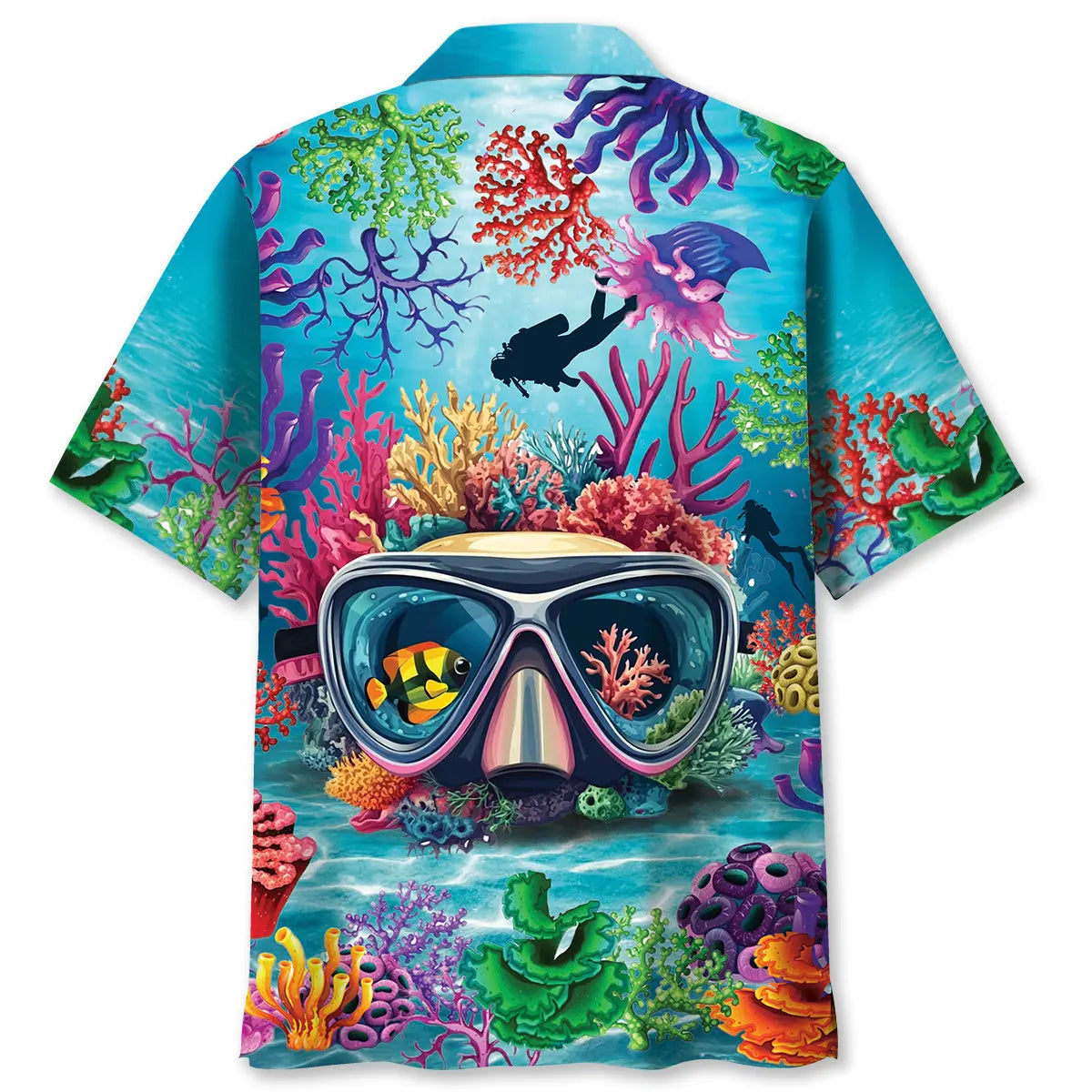 Scuba Diving Coral Mask Hawaiian Shirt
