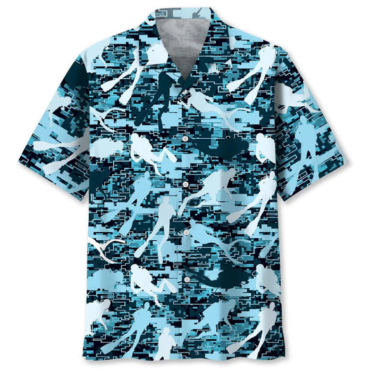 Hawaiian Shirt / Adults / S Scuba Diving Hard Camouflage Hawaiian Shirt