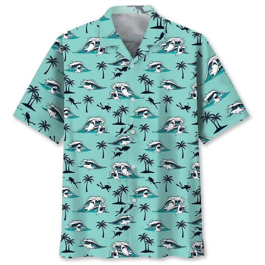 Hawaiian Shirt / Adults / S Scuba Diving Island Hawaiian Shirt