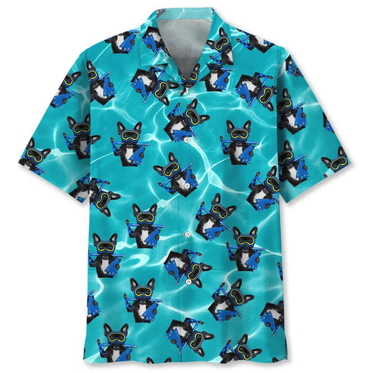 Hawaiian Shirt / Adults / S Scuba Diving Mask Dog Hawaiian Shirt