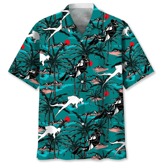 Hawaiian Shirt / Adults / S Scuba Diving Vintage Hawaiian Shirt
