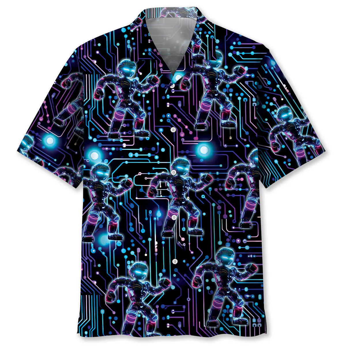 Hawaiian Shirt / Adults / S Semiconductor Chip Robot Hawaiian Shirt