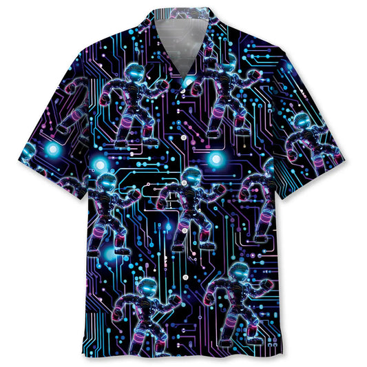 Hawaiian Shirt / Adults / S Semiconductor Chip Robot Hawaiian Shirt