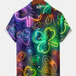 Hawaiian Shirt / Adults / S Shamrock St. Patrick Gradient Neon 3D Hawaiian Shirt