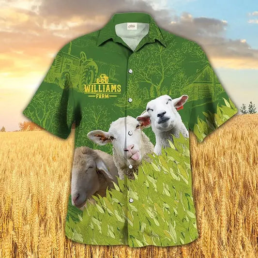 Hawaiian Shirt / Adults / S Sheep Farm Corn Pattern Trendy Hawaiian Shirt Cow Trendy Hawaiian Shirt Summer Trendy Hawaiian Shirt For Men And Women