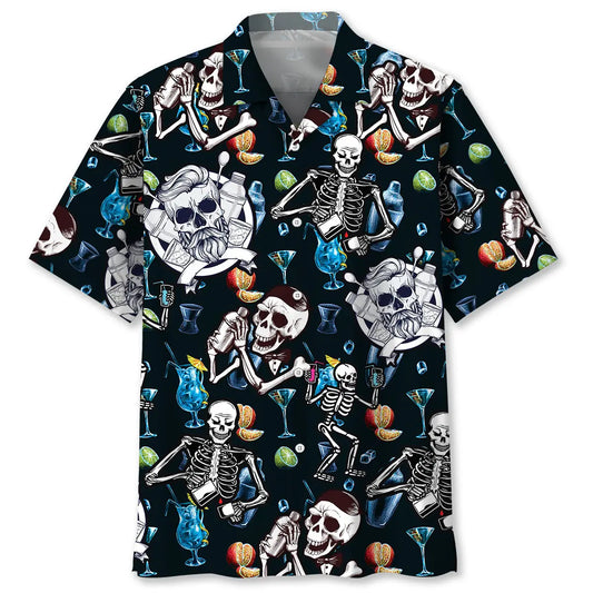 Hawaiian Shirt / Adults / S Skeleton Bartender Hawaiian Shirt