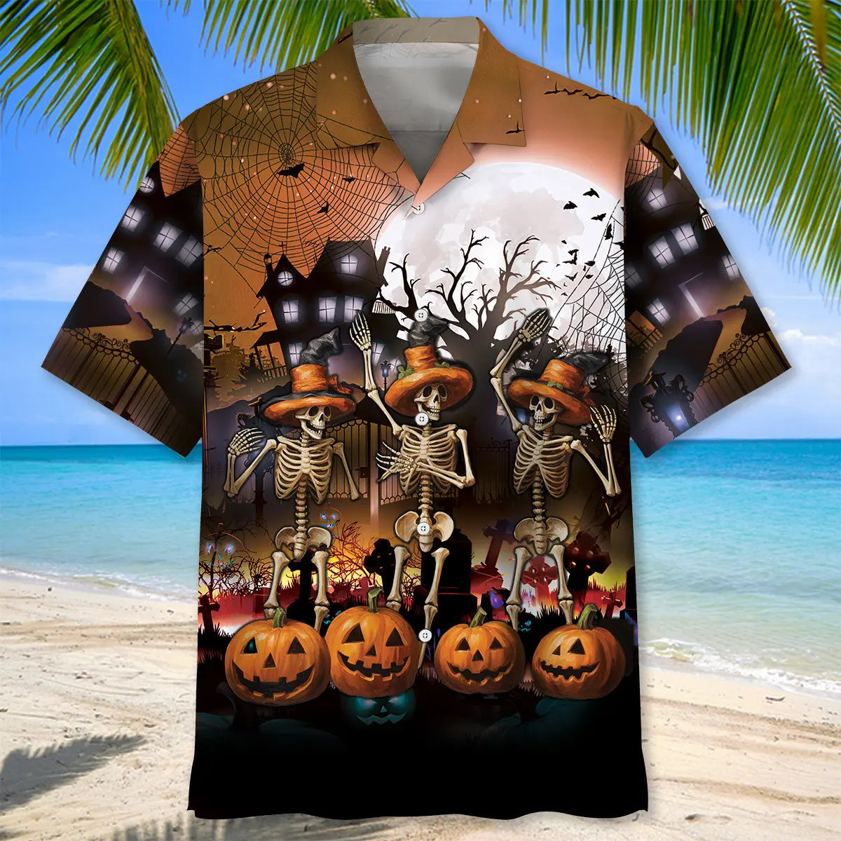Skeleton Dancing Halloween Hawaiian Shirt