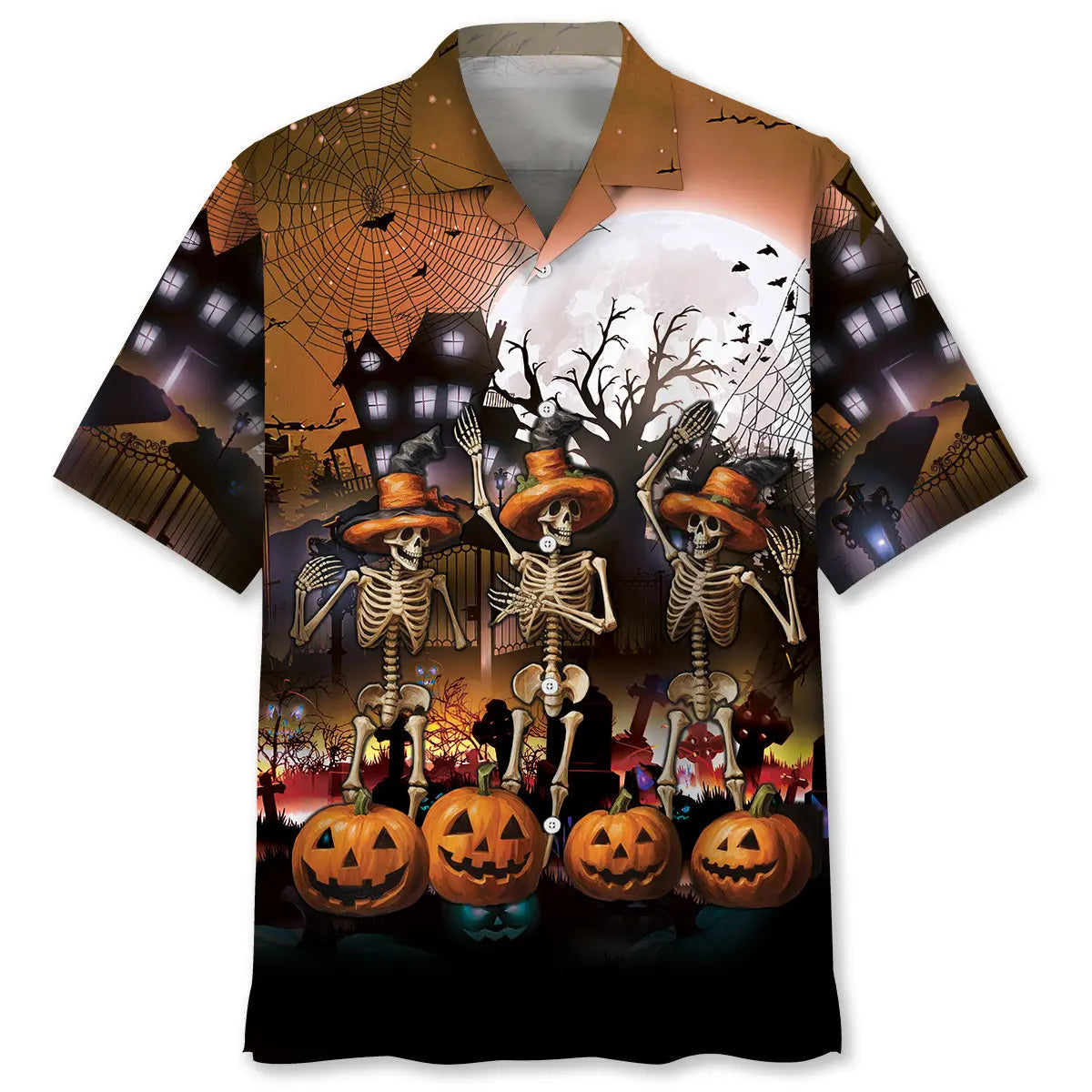Hawaiian Shirt / Adults / S Skeleton Dancing Halloween Hawaiian Shirt