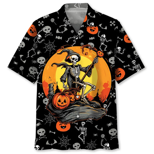 Hawaiian Shirt / Adults / S Skeleton Witch Halloween Hawaiian Shirt