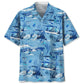 Hawaiian Shirt / Adults / S Skiing Blue Hawaiian Shirt