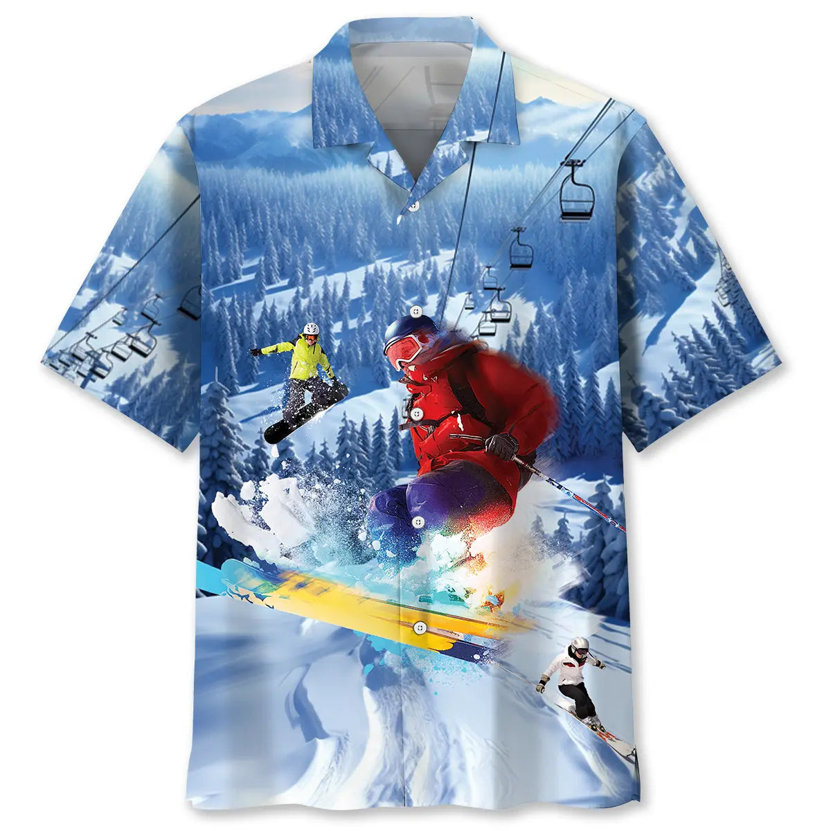 Hawaiian Shirt / Adults / S Skiing Hawaiian Shirt Men