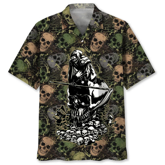 Hawaiian Shirt / Adults / S Skull Camouflage Hawaiian Shirt