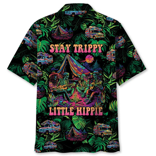 Hawaiian Shirt / Adults / S Skull Camping Stay Trippy Little Hippie Hawaiian Shirt