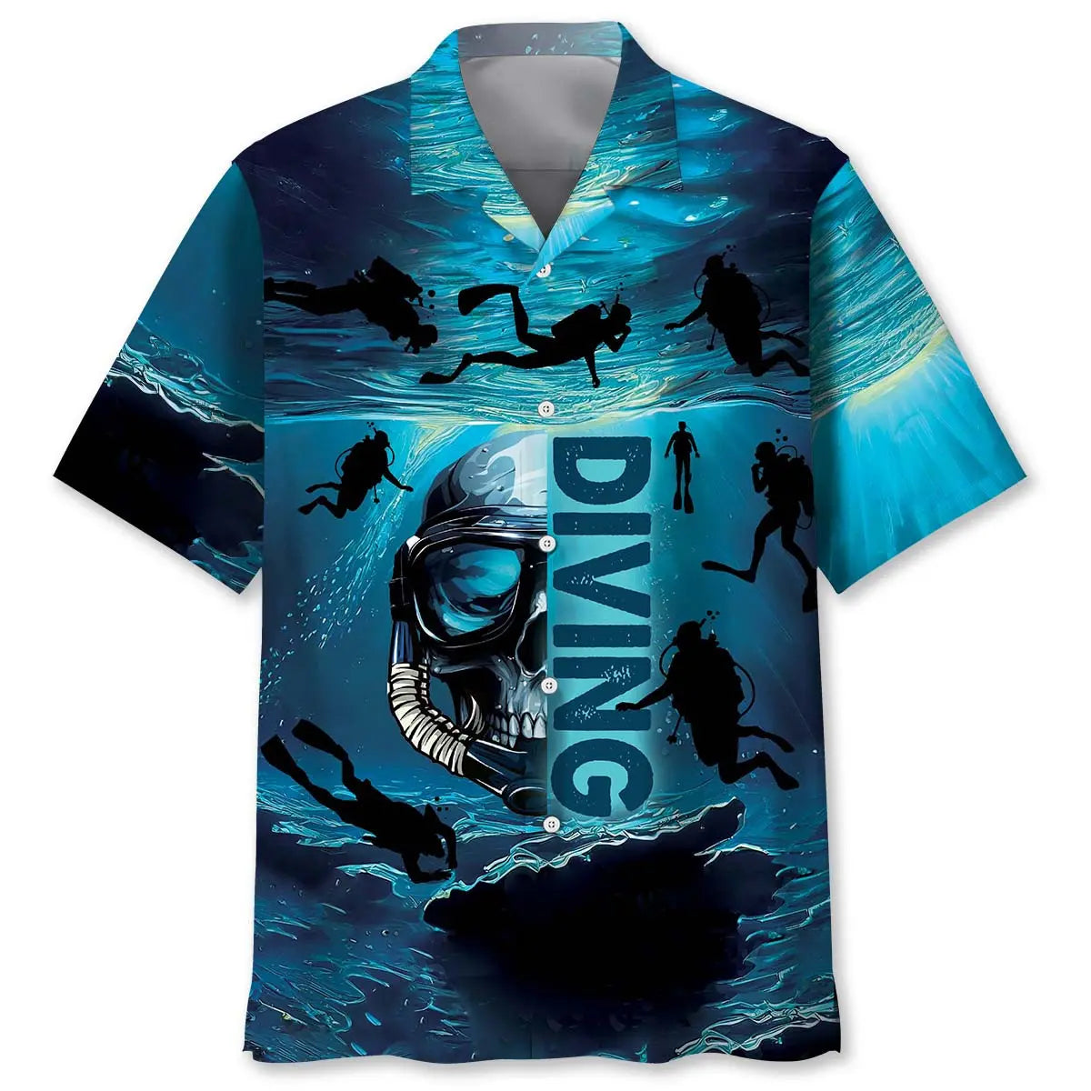 Hawaiian Shirt / Adults / S Skull Diving Hawaiian Shirt