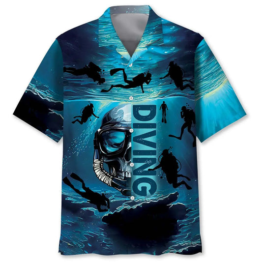 Hawaiian Shirt / Adults / S Skull Diving Hawaiian Shirt