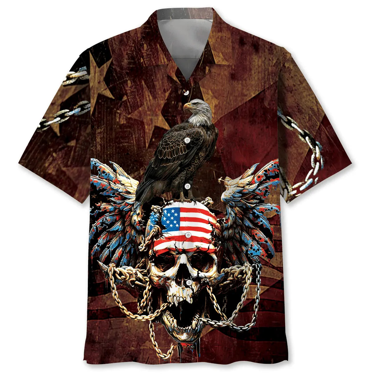 Hawaiian Shirt / Adults / S Skull Eagle Hawaiian Shirt
