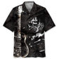 Hawaiian Shirt / Adults / S Skull Guitar Black And White Hawaiian Shirt