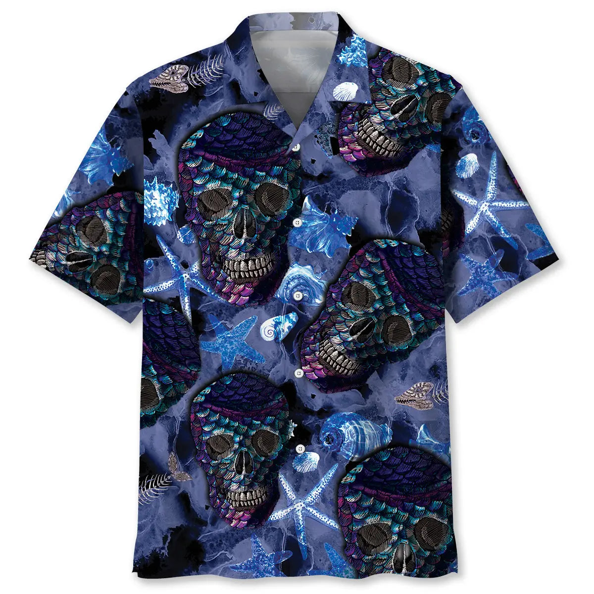 Hawaiian Shirt / Adults / S Skull Mermaid Hawaiian Shirt