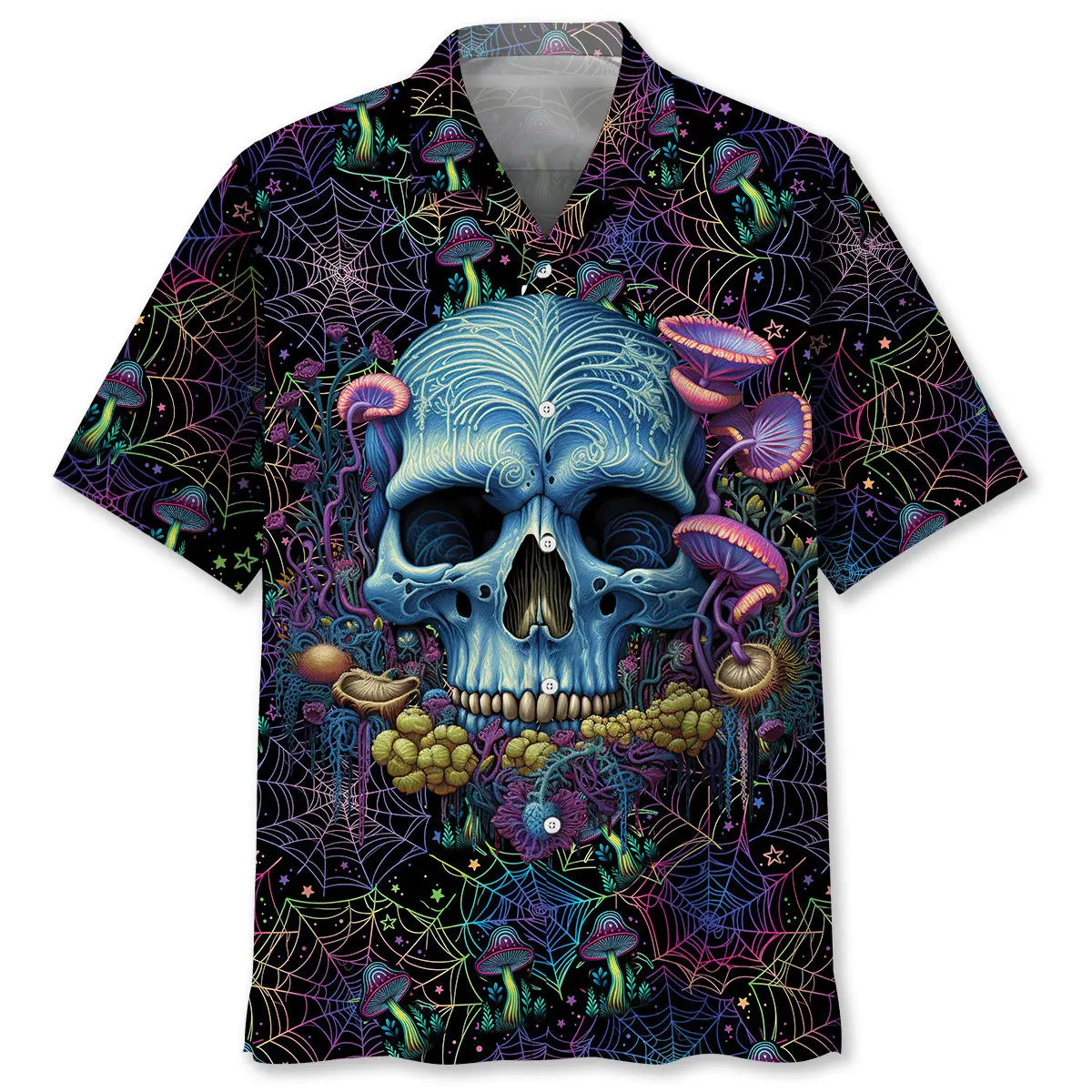 Hawaiian Shirt / Adults / S Skull Mushroom Hawaiian Shirt