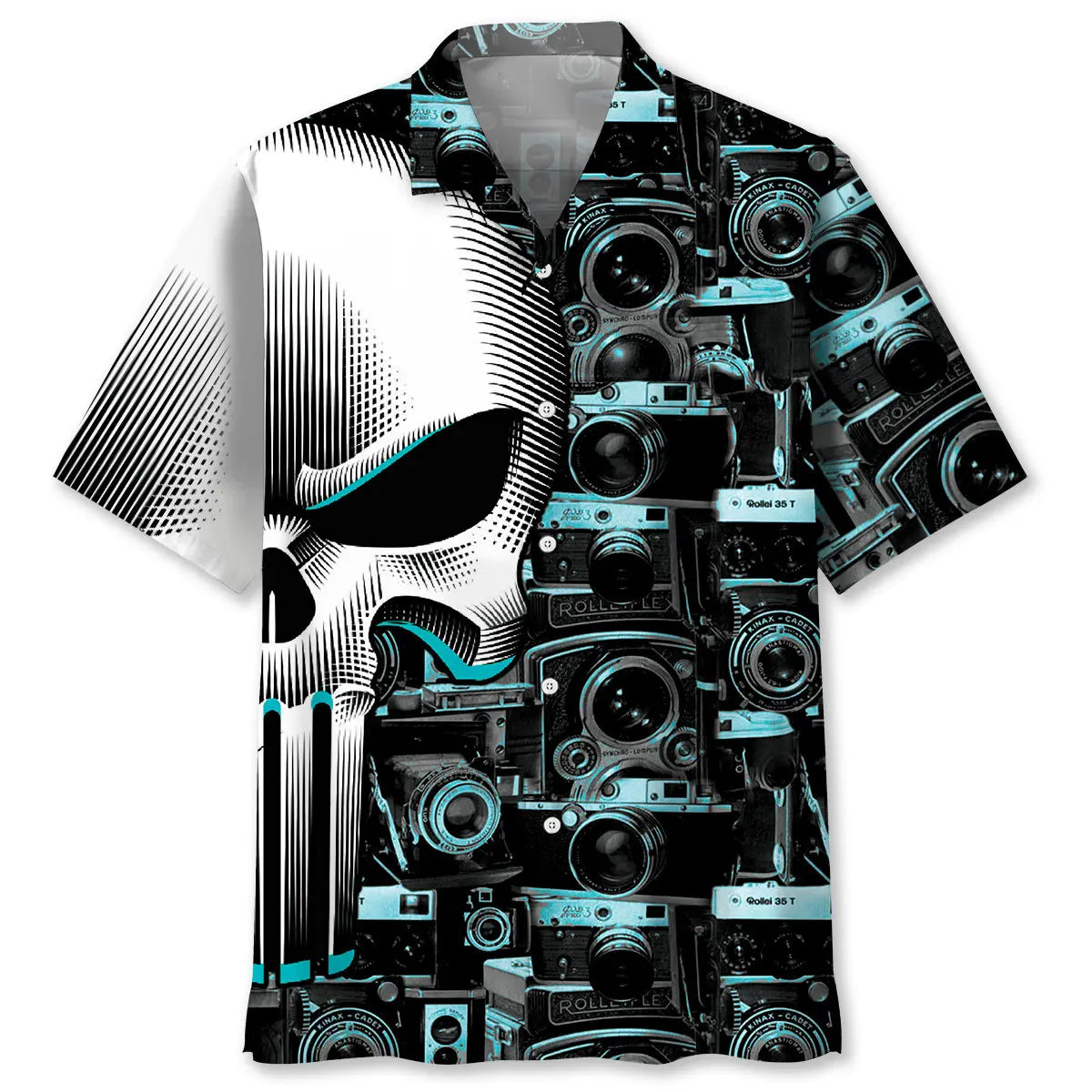 Hawaiian Shirt / Adults / S Skull Photographer Hawaiian Shirt