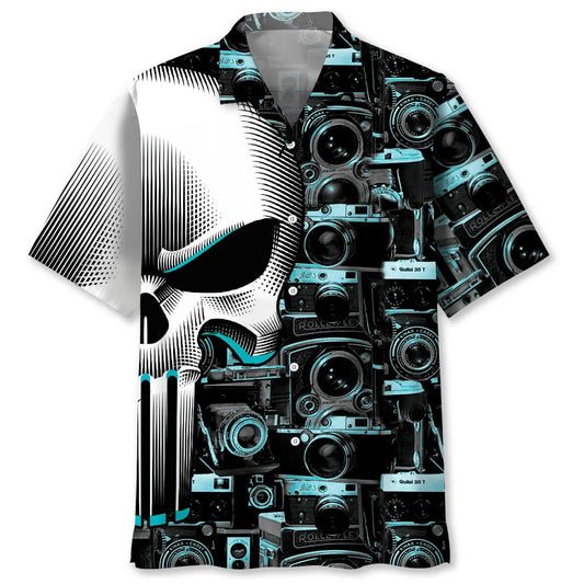 Hawaiian Shirt / Adults / S Skull Photographer Hawaiian Shirt