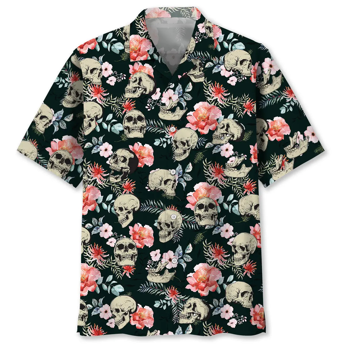 Hawaiian Shirt / Adults / S Skull Roses Hawaiian Shirt