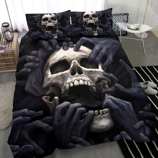 Skull Scream Horror Bedding Cover For Gothic Bedroom Decor