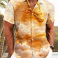 Sky Clouds Dragon Men's Buttons Casual Hawaiian Shirt