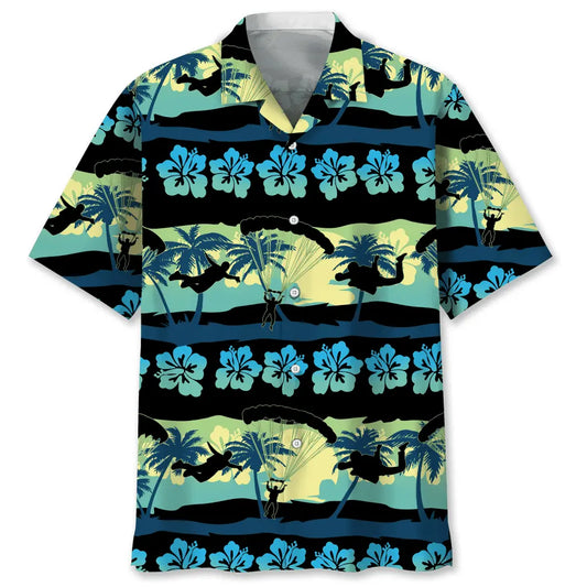 Hawaiian Shirt / Adults / S Skydiving Nature Beach Hawaiian Shirt