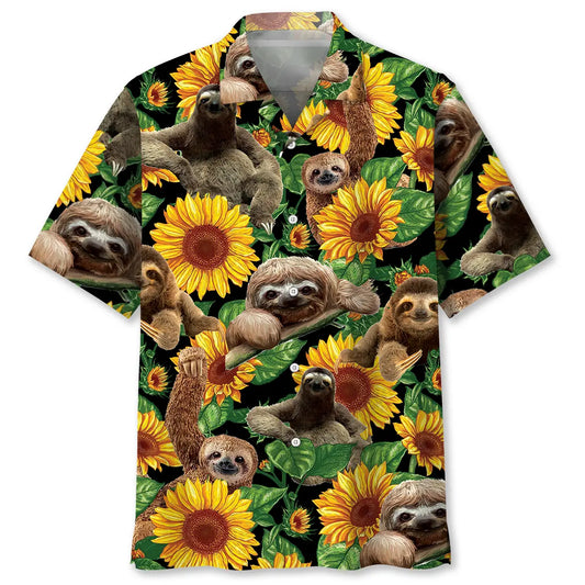 Hawaiian Shirt / Adults / S Sloth Sunflower Hawaiian Shirt