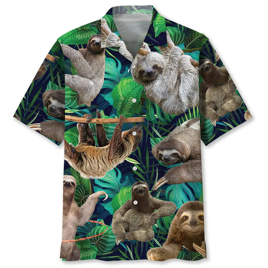 Hawaiian Shirt / Adults / S Sloth Tropical Hawaiian Shirt