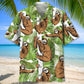 Sloth Tropical Leaves Hawaiian Shirt