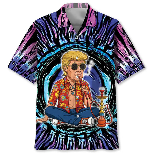 Hawaiian Shirt / Adults / S Smoky Man Hippie Hawaiian Shirt
