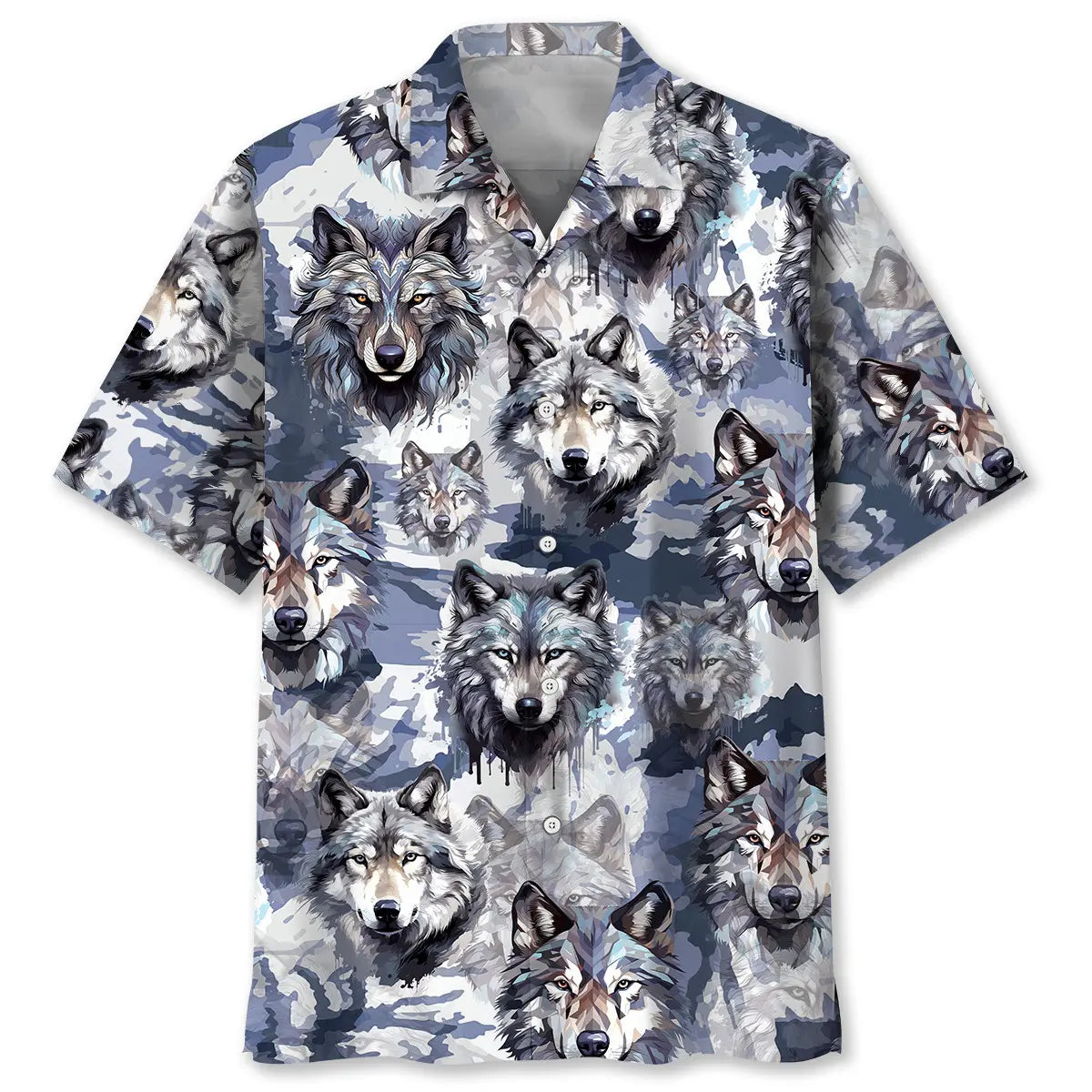 Hawaiian Shirt / Adults / S Snow Wolf Hawaiian Shirt